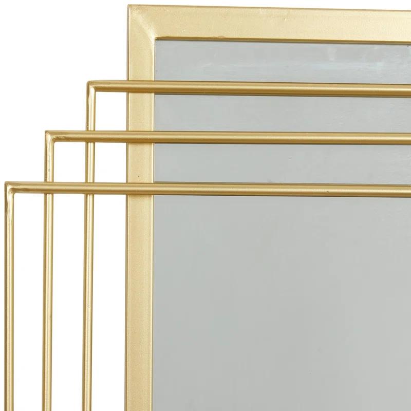 CosmoLiving by Cosmopolitan CosmoLiving by Cosmopolitan Gold Metal Geometric Wall Mirror