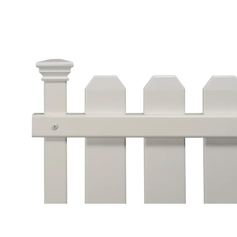 Zippity Outdoor Products 2.5ft H x 3.5ft W (2 Panels) No Dig Zippity Bella Puppy and Garden Fence Kit, No Dig Fence Panels, White Vinyl Fences for Dogs, Temporary Fence for Backyard, White Picket Fence Garden Border, ZP19064