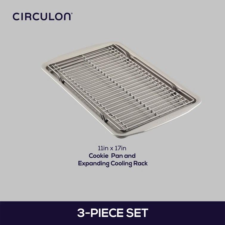 Circulon Bakeware Baking Sheet Pan and Cooling Rack Set, 3 Piece