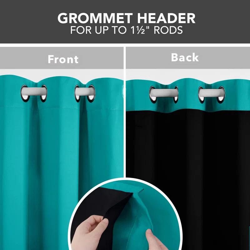 Deconovo Deconovo 100 Percent Blackout with Liner Grommet Curtain Panel Pair (Set of 2)