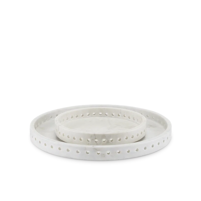 Freya Large White Marble Tray