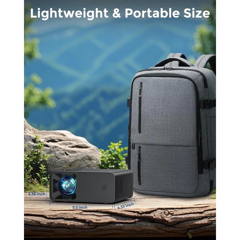 BEACHWATER POOL & SPA, LLC Mini Projector, 2025 Upgraded Full HD 1080P Support Video Projector, Portable Small Movie Projector, Compatible With Ios/Android/Windows/TV Stick/Box/USB/HDMI