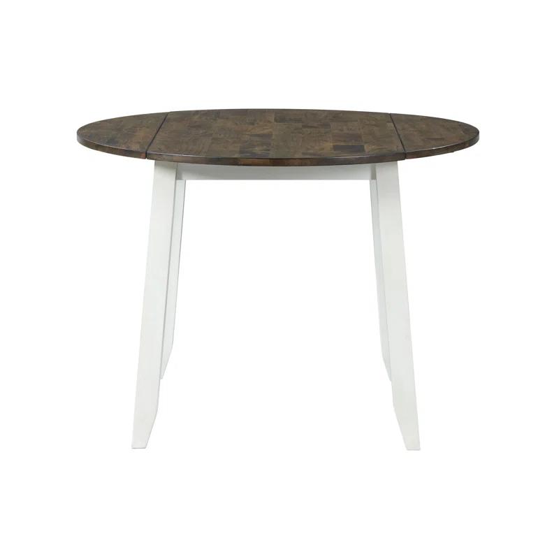 Red Barrel Studio® Clowie Extendable Round Solid Wood Dining Table