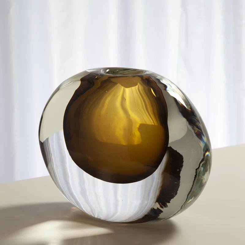 Offset Round Vase-Moss Green