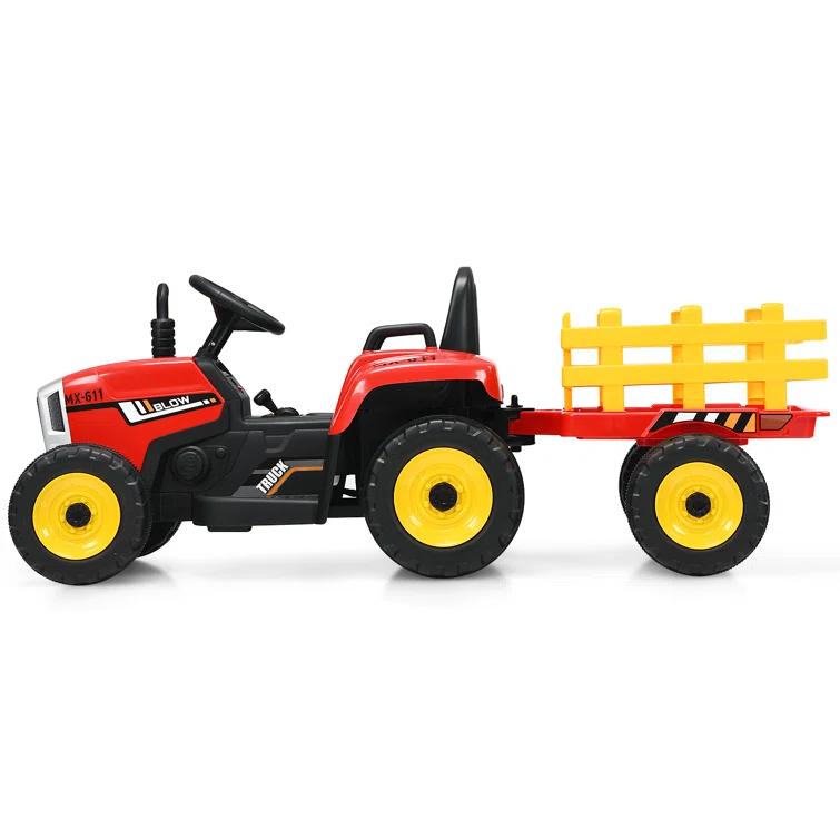 Costway 12 Volt 1 Seater Tractor / Construction Battery Powered Ride On with Remote Control & Reviews | Wayfair