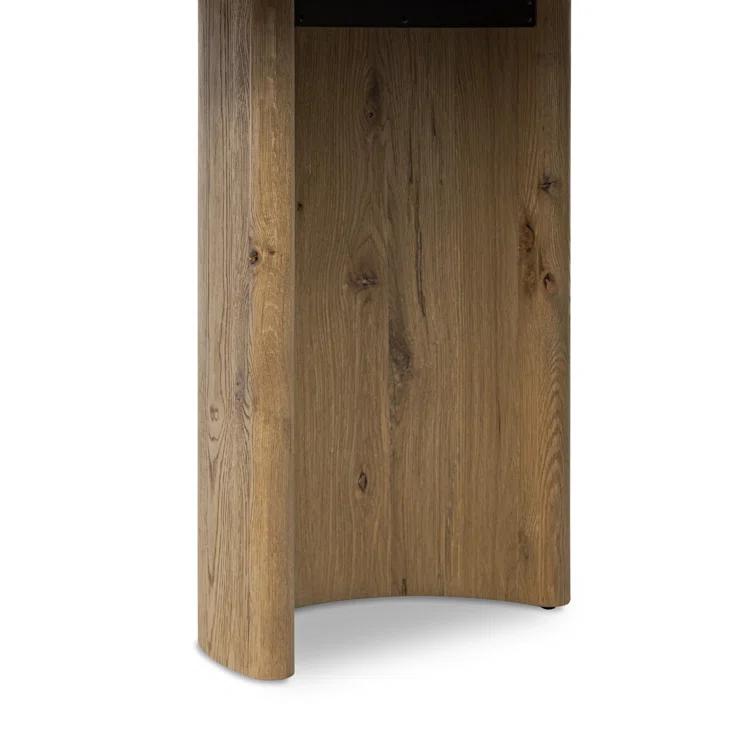 Worn Oak Veneer Oval Extendable Dining Table