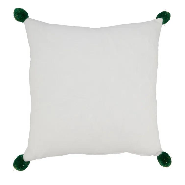 Saro Merry Martinique Collection Embroidered Cotton Throw Pillow