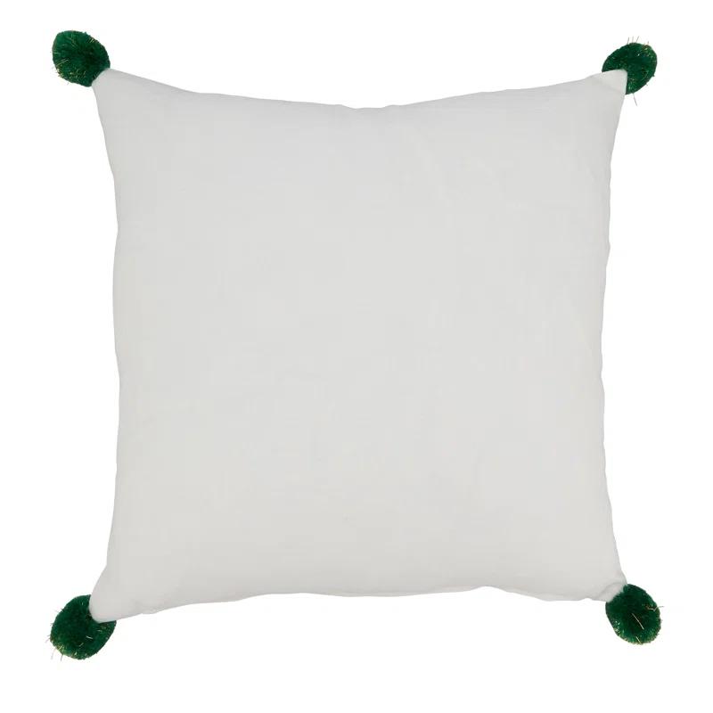 Saro Merry Martinique Collection Embroidered Cotton Throw Pillow