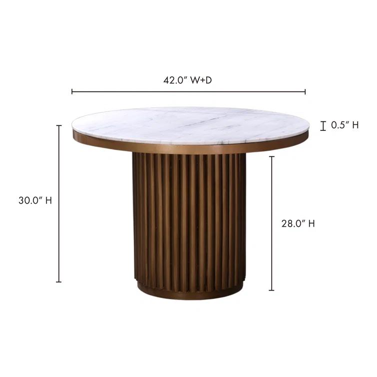 Ione 42'' Round Marble Dining Table