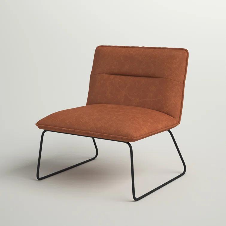 Spencer Faux Leather Armless Lounge Chair