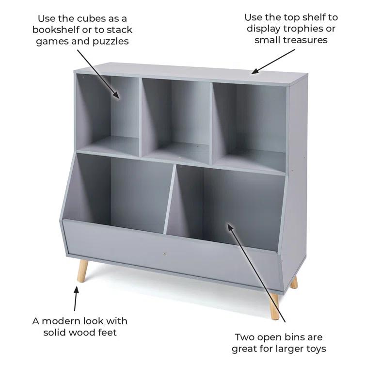 Badger Basket 5-Bin Storage Cubby With Feet & Reviews | Wayfair