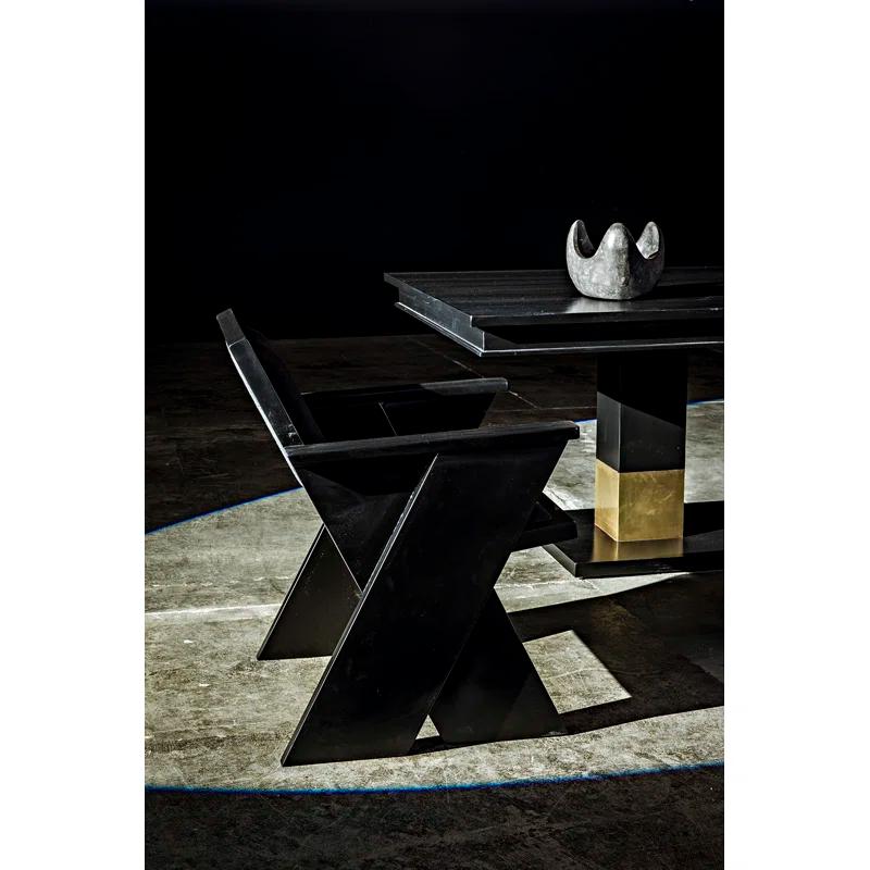 Noir Ravenko Mahogany Solid Wood Top Dining Table