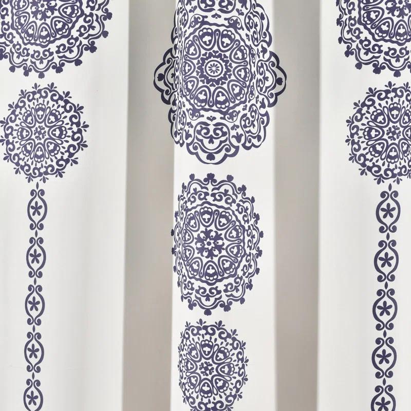 Stripe Medallion Polyester Room Darkening Curtain Pair (Set of 2)