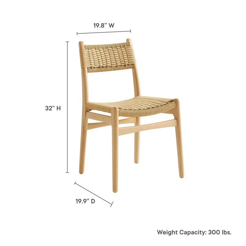 Modway Wynn Rope And Wood Dining Side Chairs Set Of 2