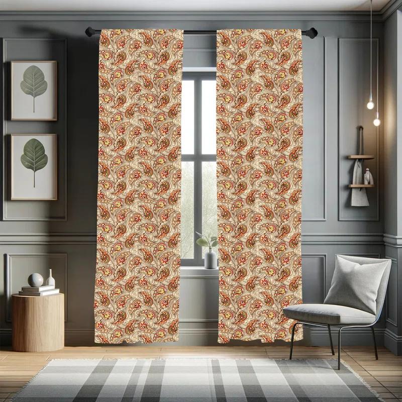 Ambesonne Fall Semi-Sheer Rod Pocket Sliding Panel (Set of 2)