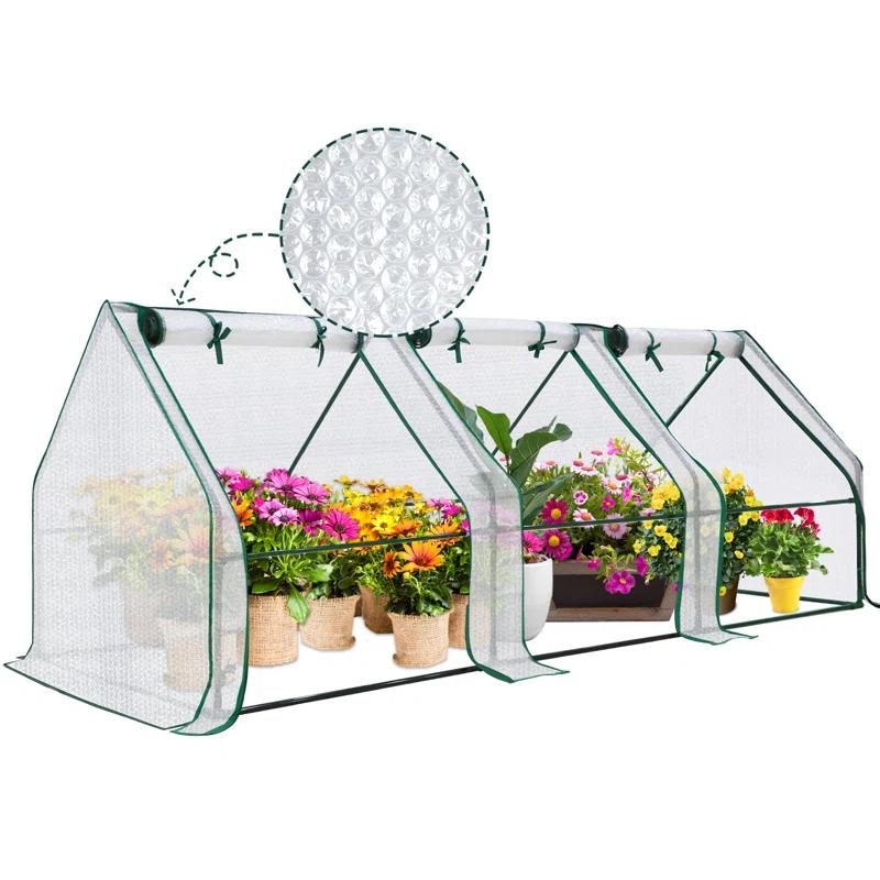 EAGLE PEAK 95'' W x 36'' D Mini Greenhouse With Bubble Film Cover