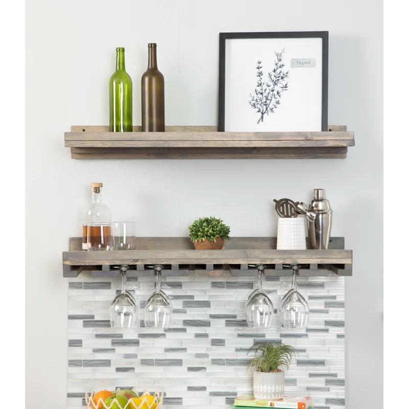 Birch Lane™ Charla Solid Wood Wall Mounted Wine Glass Rack