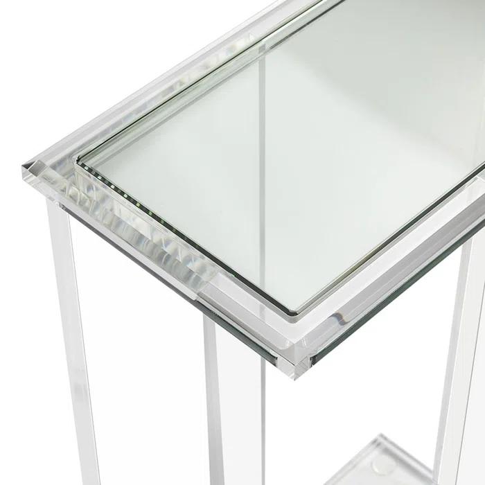 Interlude Mercer Glass Top End Table