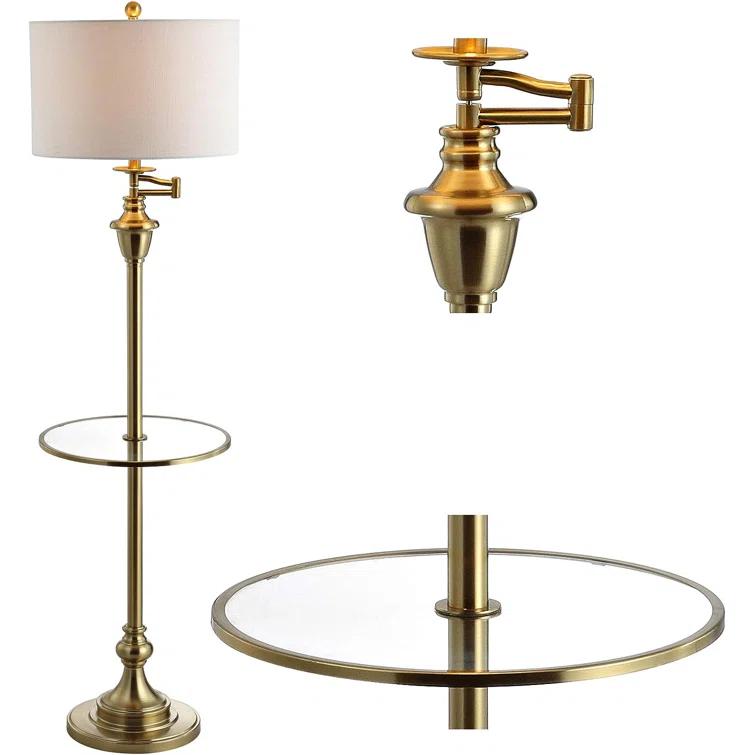 Rephen 60'' Black LED Swing Arm Floor Lamp with USB