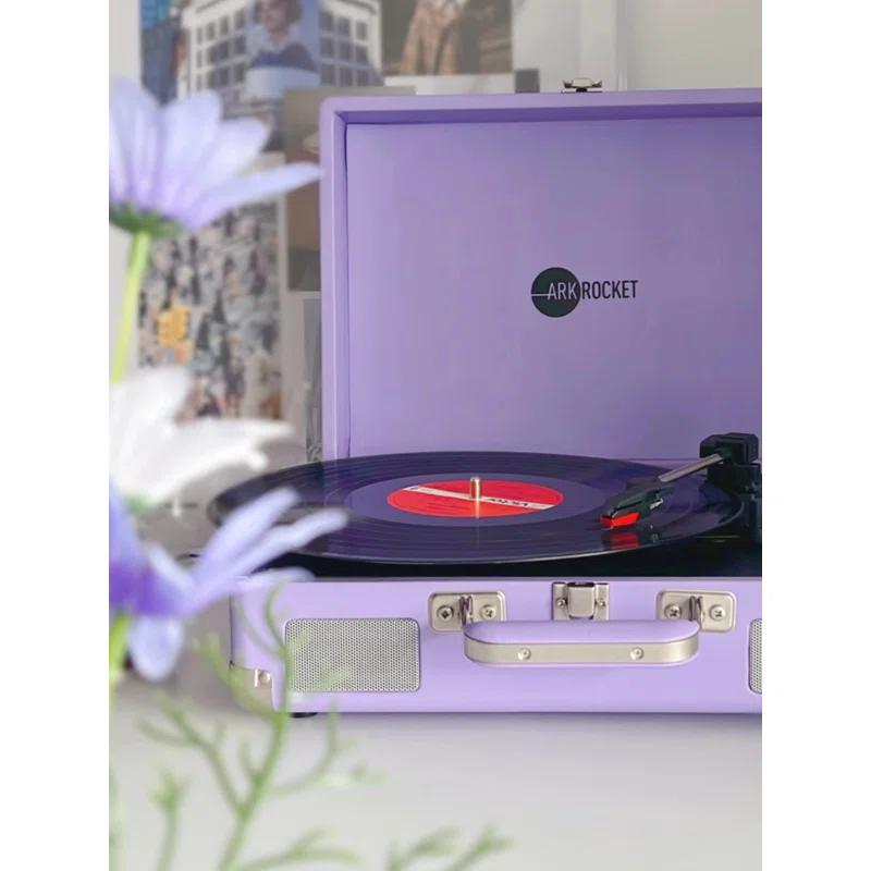 Arkrocket Audio Arkrocket Curiosity Bluetooth Turntable Retro Suitcase 3-Speed Record Player with Built-in Speakers