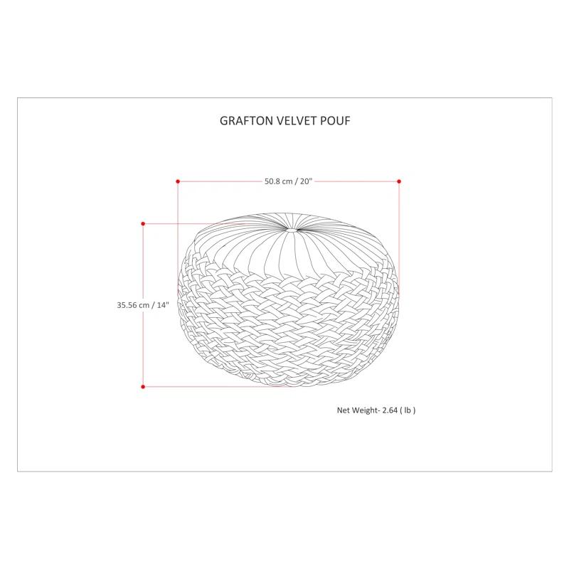Simpli Home Grafton Velvet Pouf