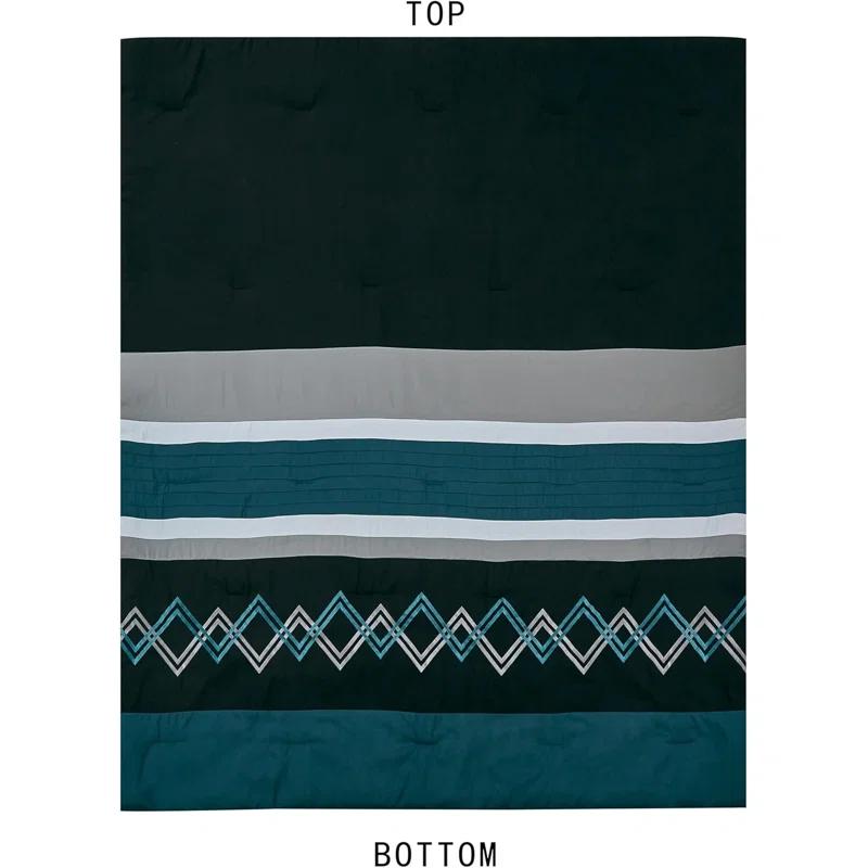 Chezmoi Collection Microfiber Modern & Contemporary 7 Piece Comforter Set