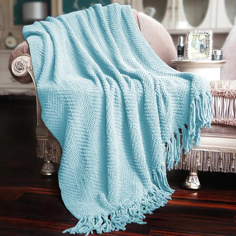 Home Soft Things Tweed Knitted Throw Blanket