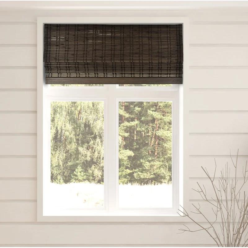 Dali Walnut Cordless Bamboo Roman Shades 29"W x 74"H