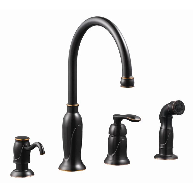 Alcott Hill® Alcott Hill® Helen Kitchen Faucet with Side Spray and Soap Dispenser