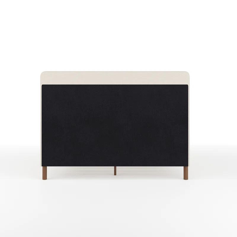 Martha Stewart Martha Stewart Britta Upholstered Platform Bed With Piped Detail Headboard