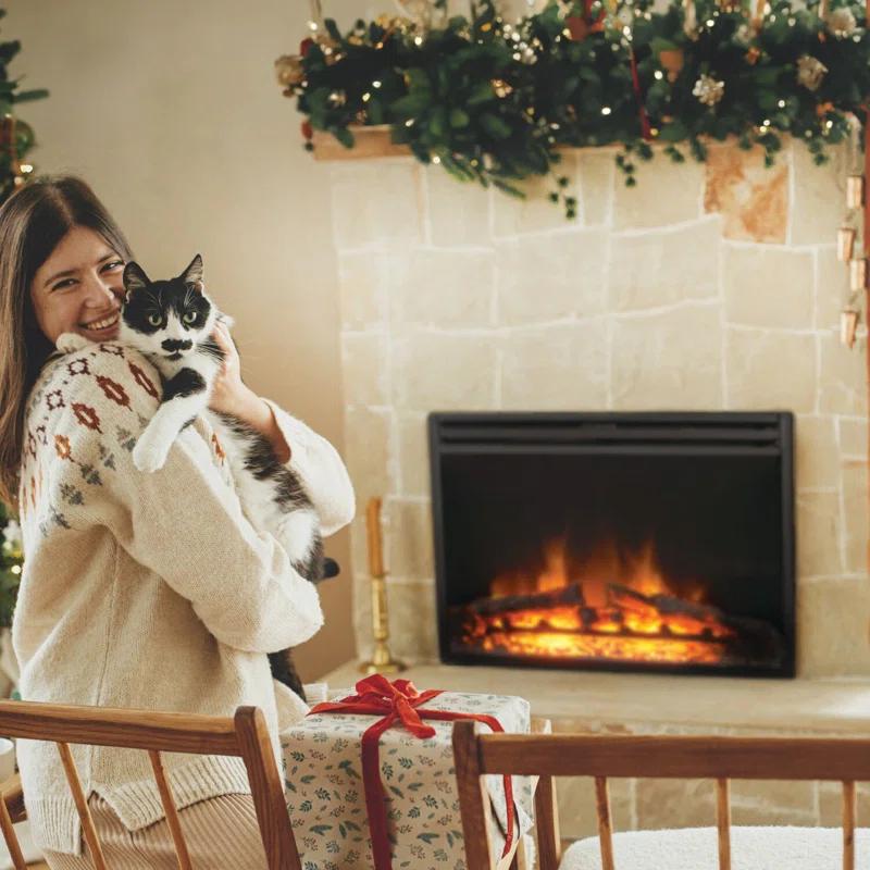 Cambridge Cambridge 5118 BTU Freestanding Electric Fireplace Heater Insert for Vacant Chimney Fireplace