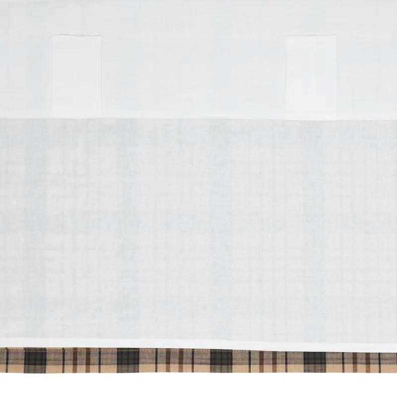 Rosalind Wheeler Holms Plaid Cotton Tailored Window Valance in Khaki/ Forest Green/ Russet