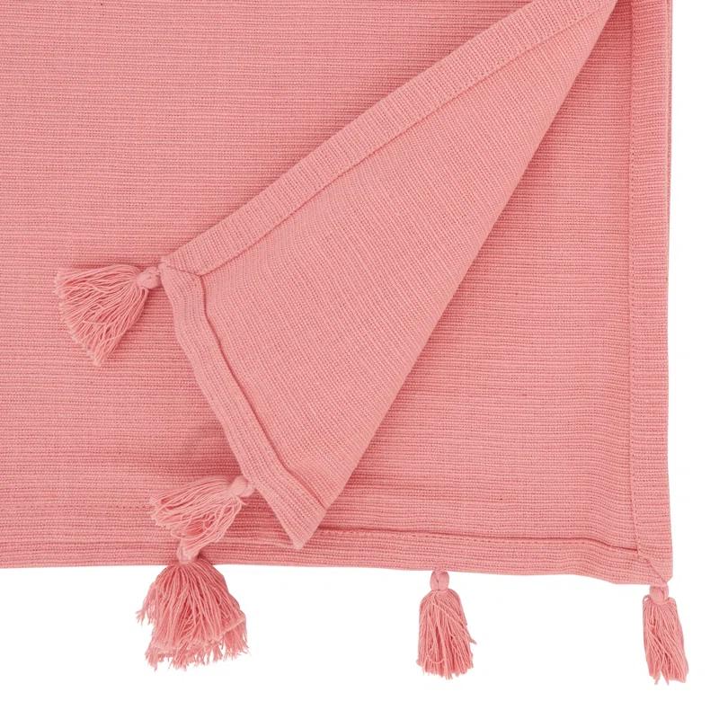 Saro Minimalist Luxe Tassel Table Runner