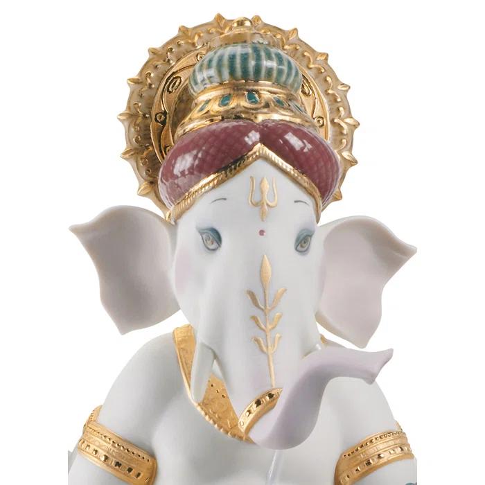 Lladro Veena Ganesha Figurine