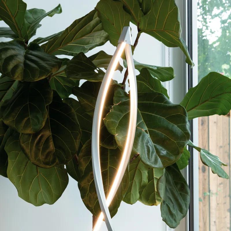 Brightech Twist 43 in. Industrial 2-Light LED Energy Efficient Floor Lamp with Built-In 3-Way Dimmer