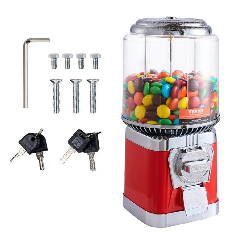 Stellweilan Tessberg 16"H Gumball Machine Vending Coin Bank Vintage Candy Dispenser PC Red