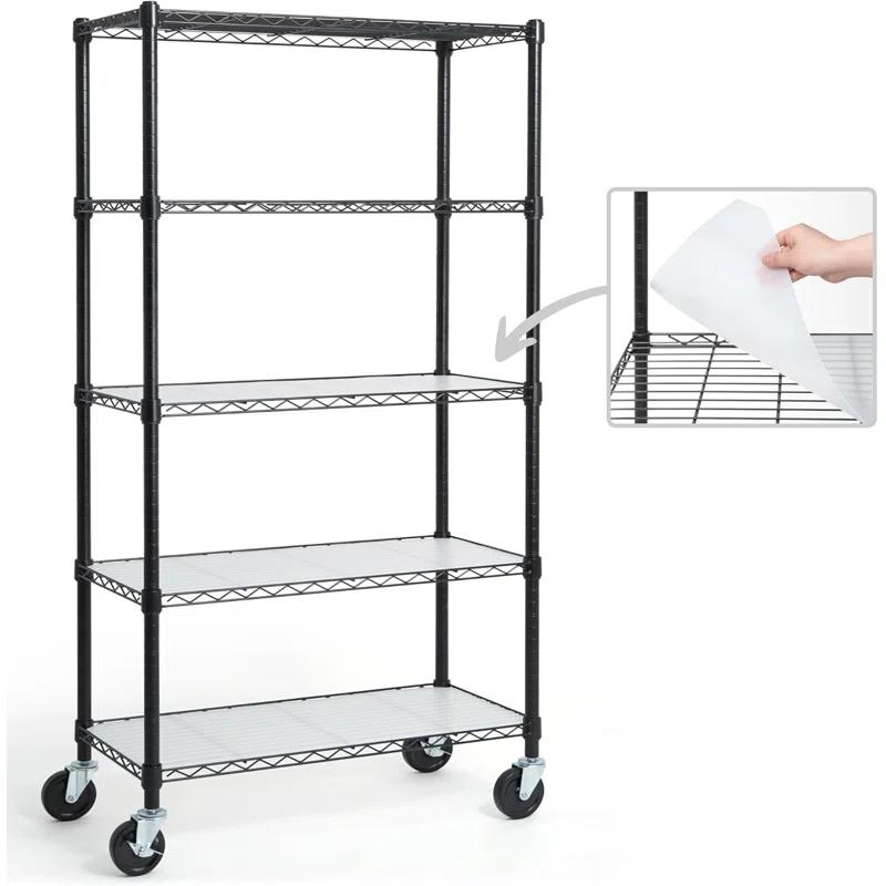 CAPHAUS CAPHAUS NSF Commercial Heavy Duty 5-Tier Adjustable Wire Shelving w/ Wheels & Leveling Feet, 30 x 14 x 64-Inch, Multiple Options