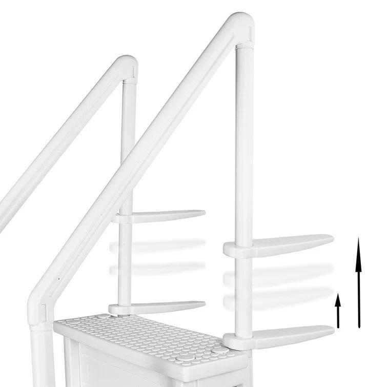 XtremepowerUS XtremepowerUS In-Pool Step Ladder with Handrails for Pools and Decks Up to 54" High