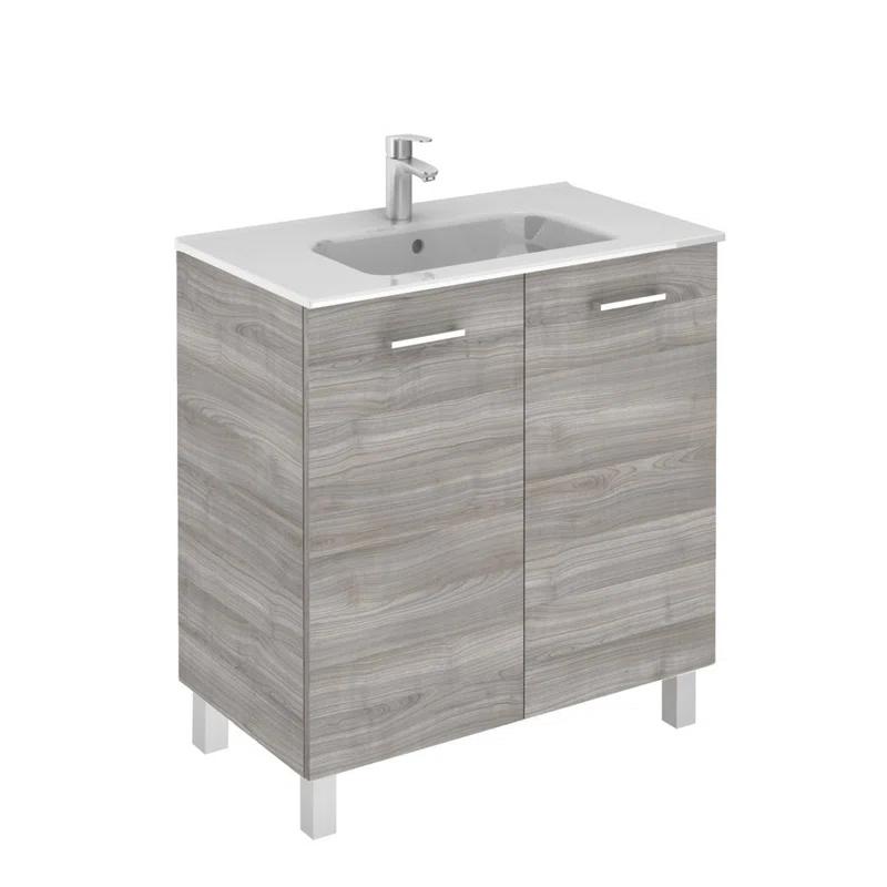WS Bath Collections Logic 31.5'' Single Bathroom Vanity with Ceramic Top with Mirror