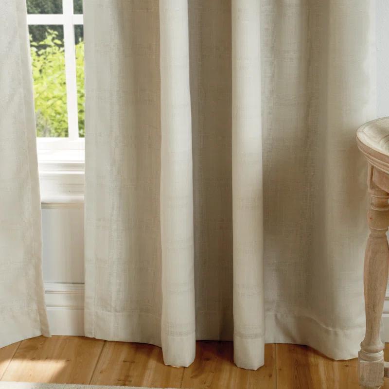 Bedford Polyester Blackout Curtain Panel Pair Linen (Set of 2)