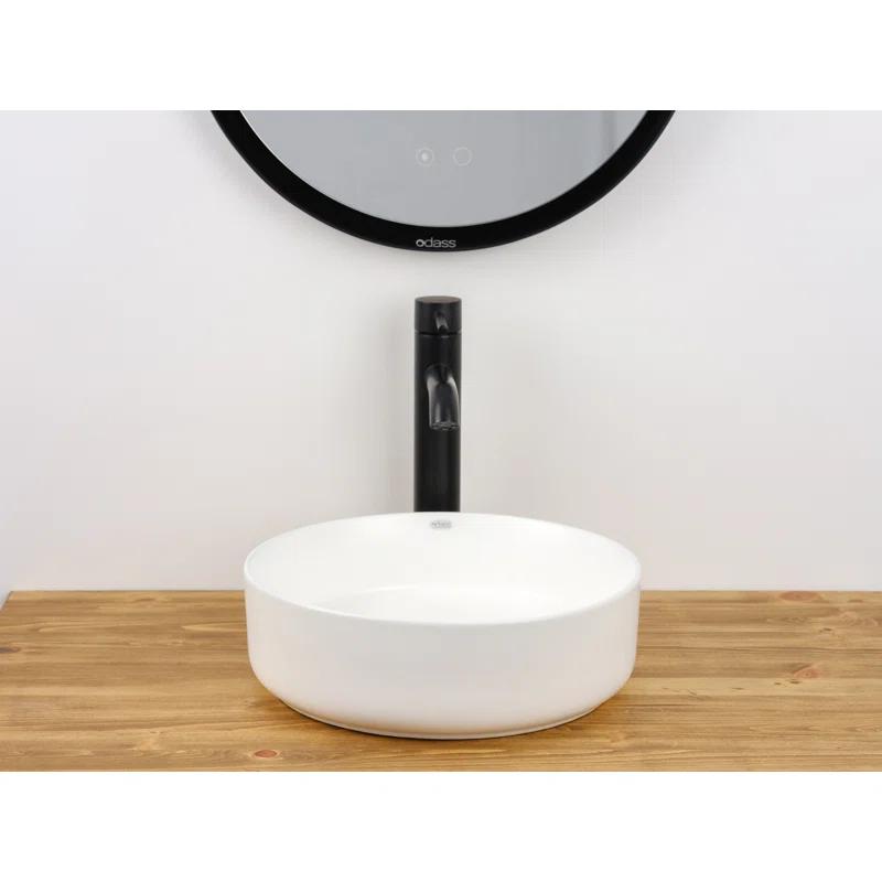 14 X 14 In. Round Ceramic Vessel Bathroom Vessel Sink