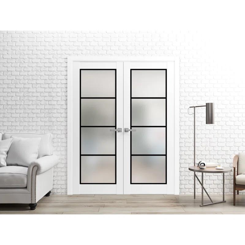 SARTODOORS 2132 Solid + Manufactured Wood Paneled French Doors
