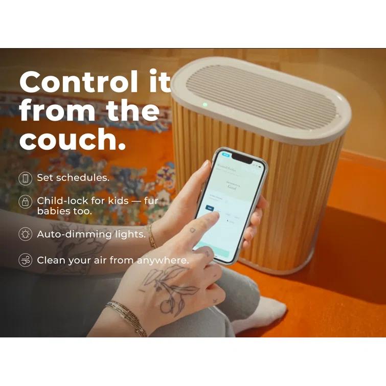 Windmill Windmill Smart Air Purifier for Home – Beautiful Modern Design – 3 in 1 with Medical Grade HEPA Activated Carbon Filter and Pre Filter – Quiet with White Noise Mode – Laser Sensor – Covers up to 1950 sq ft – Great for Smoke Dust Pets and Allergies