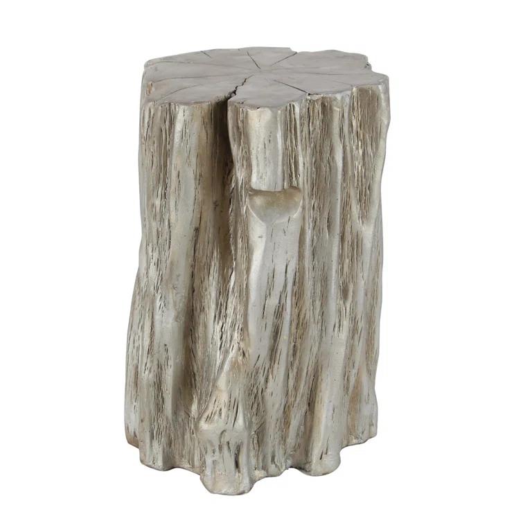 Union Rustic Vezina Fiberglass Tree Trunk Side End Accent Table