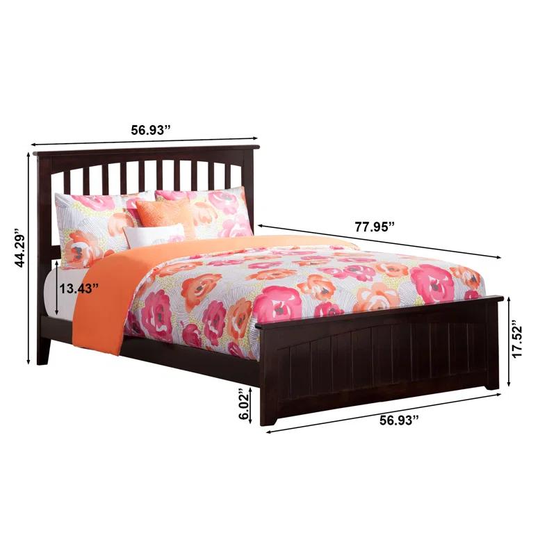 AFI Furnishings Mission Low Profile Solid Wood Platform Bed with Matching Footboard