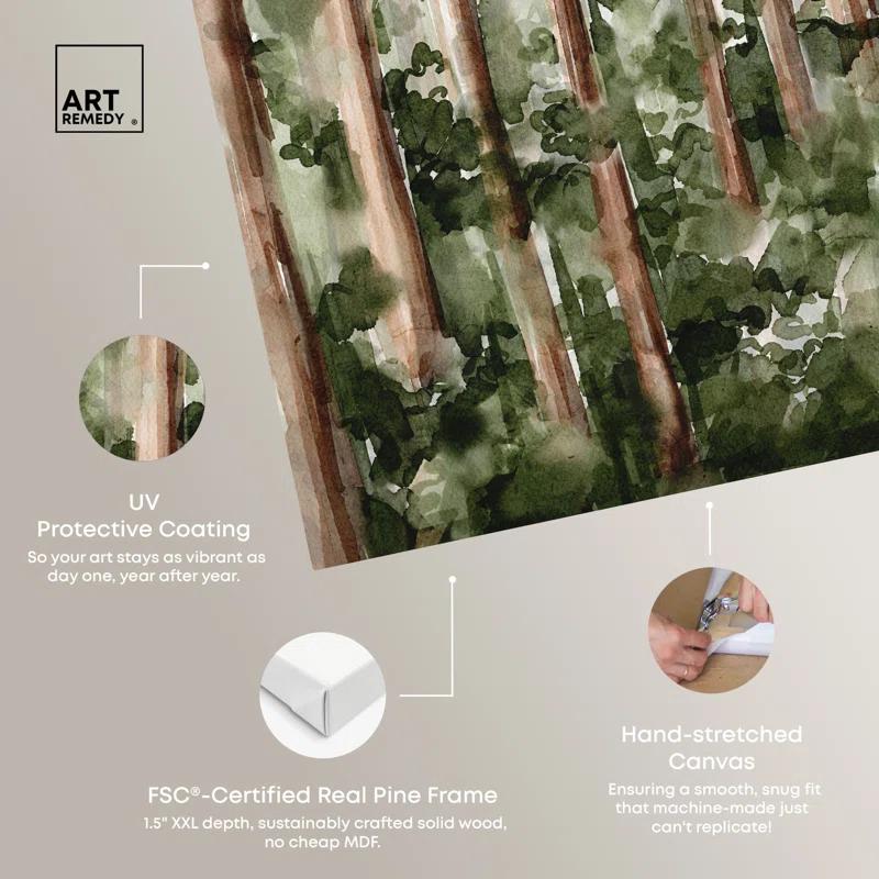 Art Remedy Art Remedy Wildy Forest Framed Landscape Watercolor Style 56937