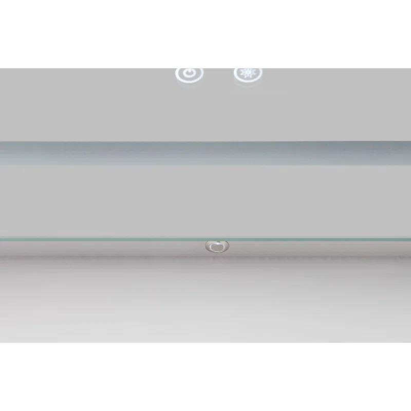 AQUADOM Daytona LED Wall-Mount Mirror for Bathroom with 3 Color Lighting, Touch Control, Dimmer and Defogger, Digital Clock