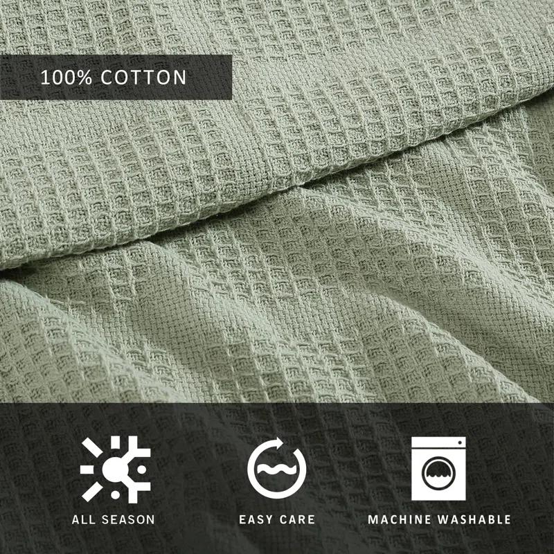 Kenneth Cole Kenneth Cole Waffle Grid Solid Cotton Blanket