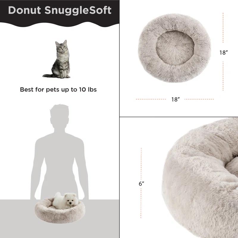 Best Friends By Sheri Best Friends by Sheri SnuggleSoft Faux Fur Memory Foam Calming Donut Bed