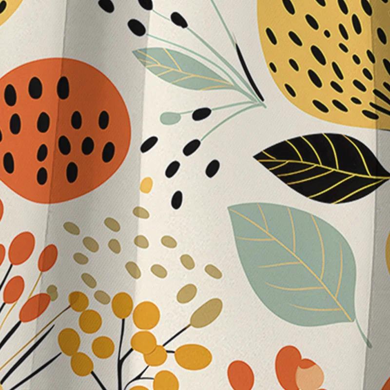 Design Art Soft Color Leaves Tropical Pattern I Polyester Blackout Single Curtain Panel Single Panel